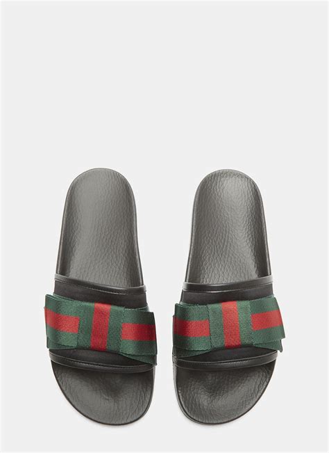 ribbon gucci bow|Gucci slides with bow.